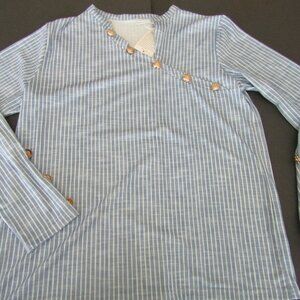 Exclusive brand lightweight Blue/white stripe top,  size M,  new with tag